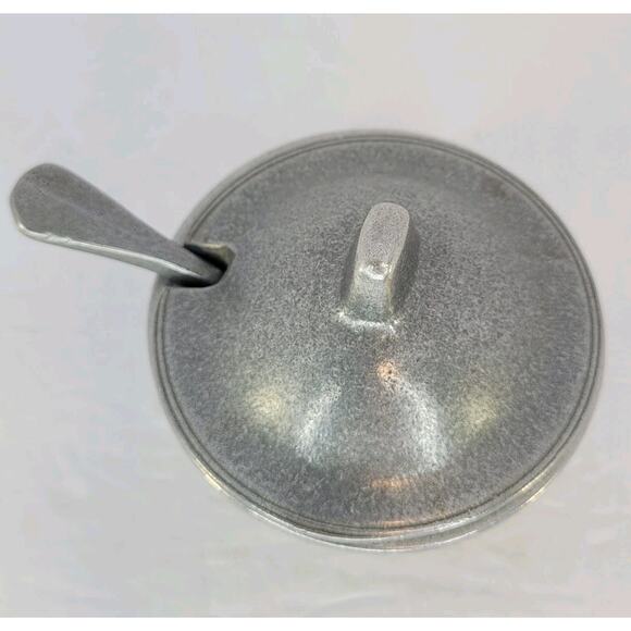 Vintage Carson Pewter Sugar/Sauce/Condiment Bowl with Lid & Spoon 1970s - Picture 2 of 12